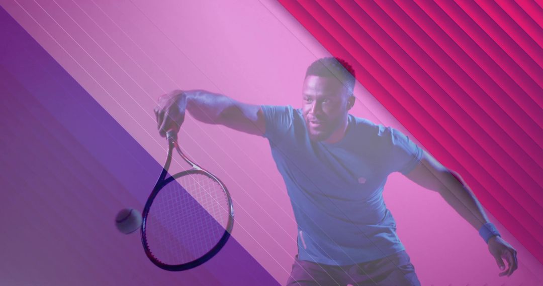 Dynamic Tennis Player with French Flag Overlay