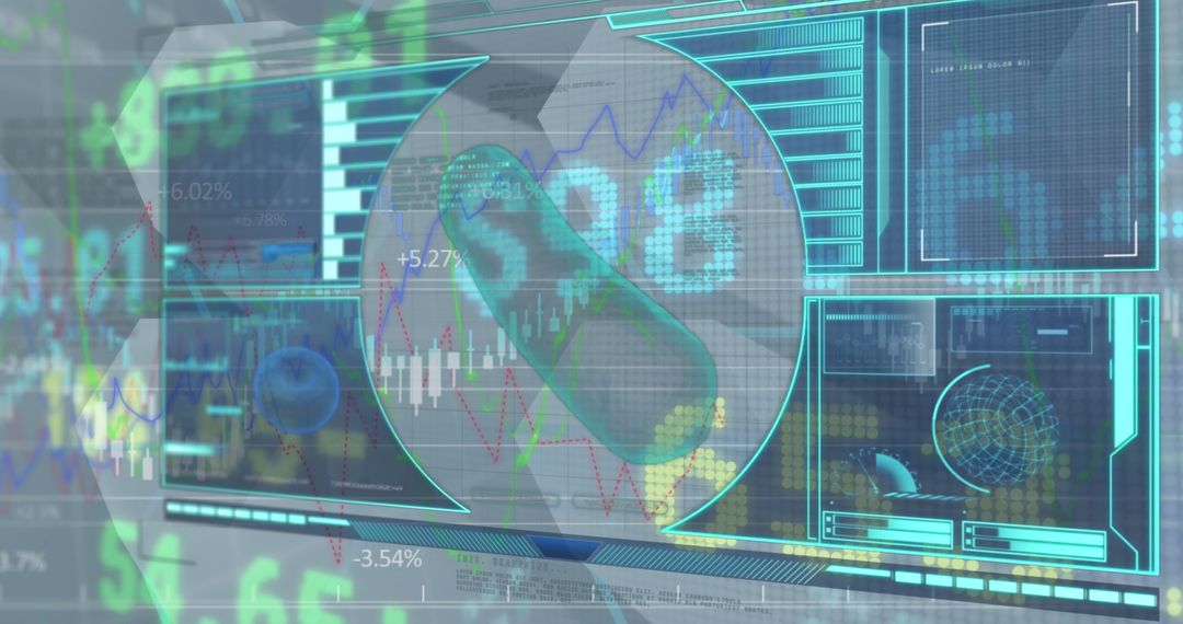 Digital Interface Displaying Stock Market Data and Analytics