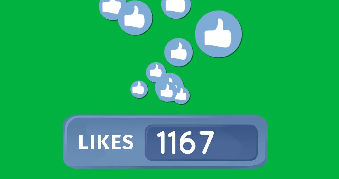 Green Background with Counting Social Media Likes Symbol