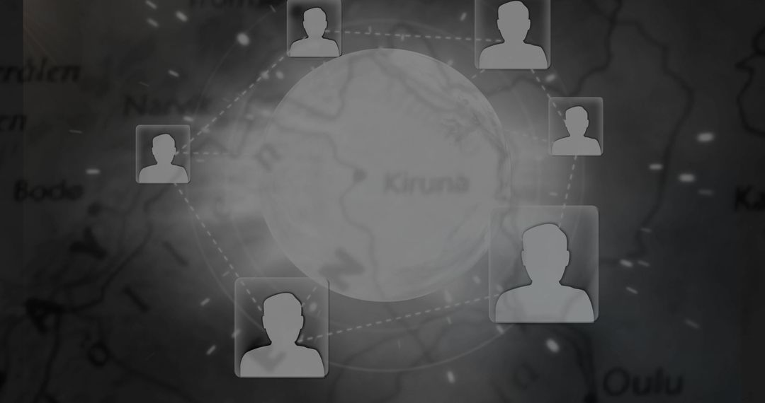 Global Communication Network with Abstract People Icons