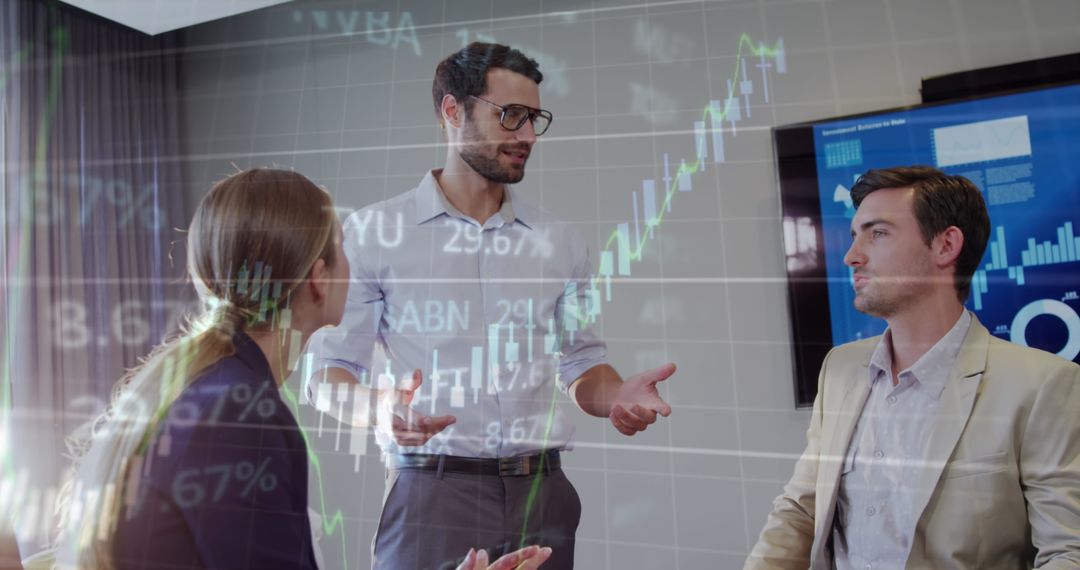 Financial Analysts Discussing Global Market Trends