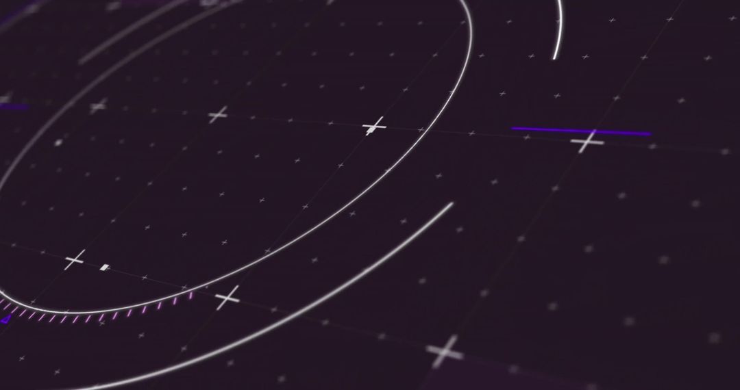 Digital Interface with Circular Hudson Lens Overlaying Dark Grid