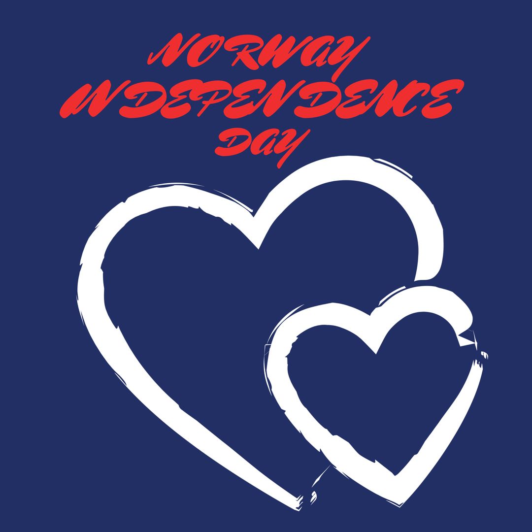 Norway Independence Day Design with Heart Symbol on Blue