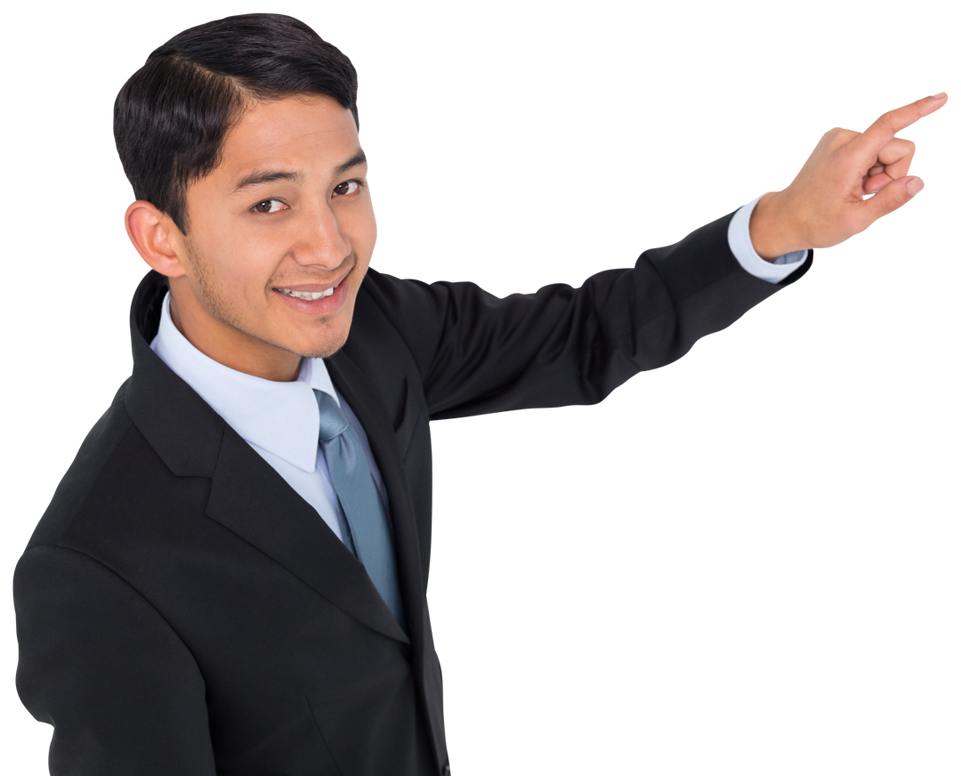 Confident Businessman Pointing on Transparent Background - Download Free Stock Images Pikwizard.com