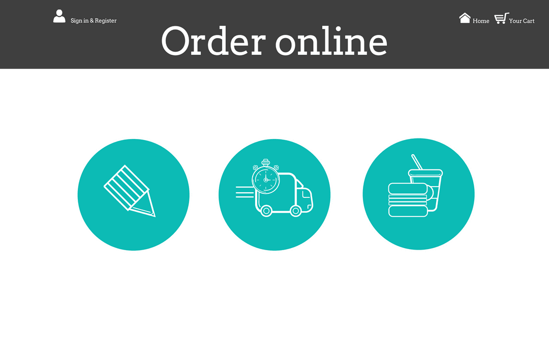Online Ordering Interface with Menu Icons on Transparent Background - Download Free Stock Images Pikwizard.com