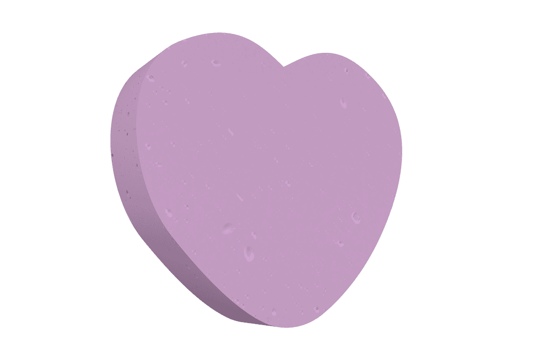 Purple Heart Illustration on Transparent Background for Valentine's Day