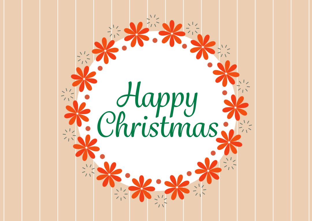 Floral Christmas Greeting with Joyful Message