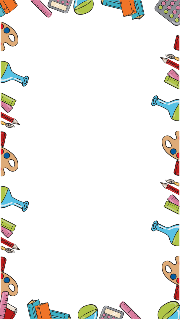 Illustrated Transparent STEM Art Supplies Frame for Creative Projects