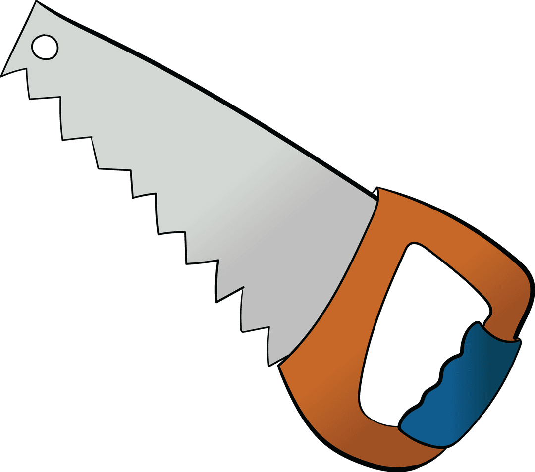 Transparent Vector Illustration of Hand Saw Symbol