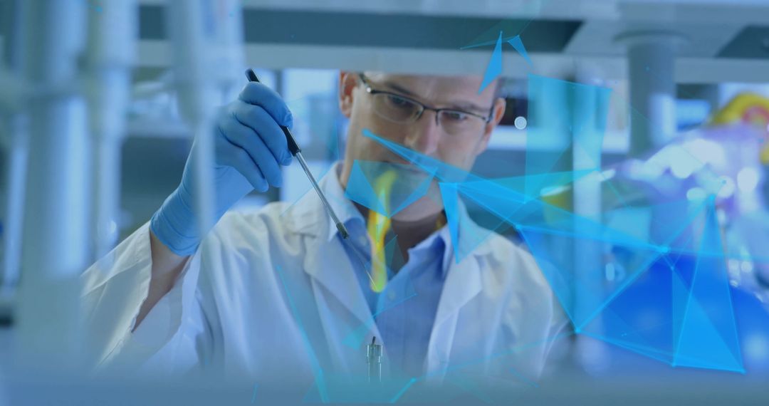 Male Scientist Analyzing Samples in High-Tech Laboratory