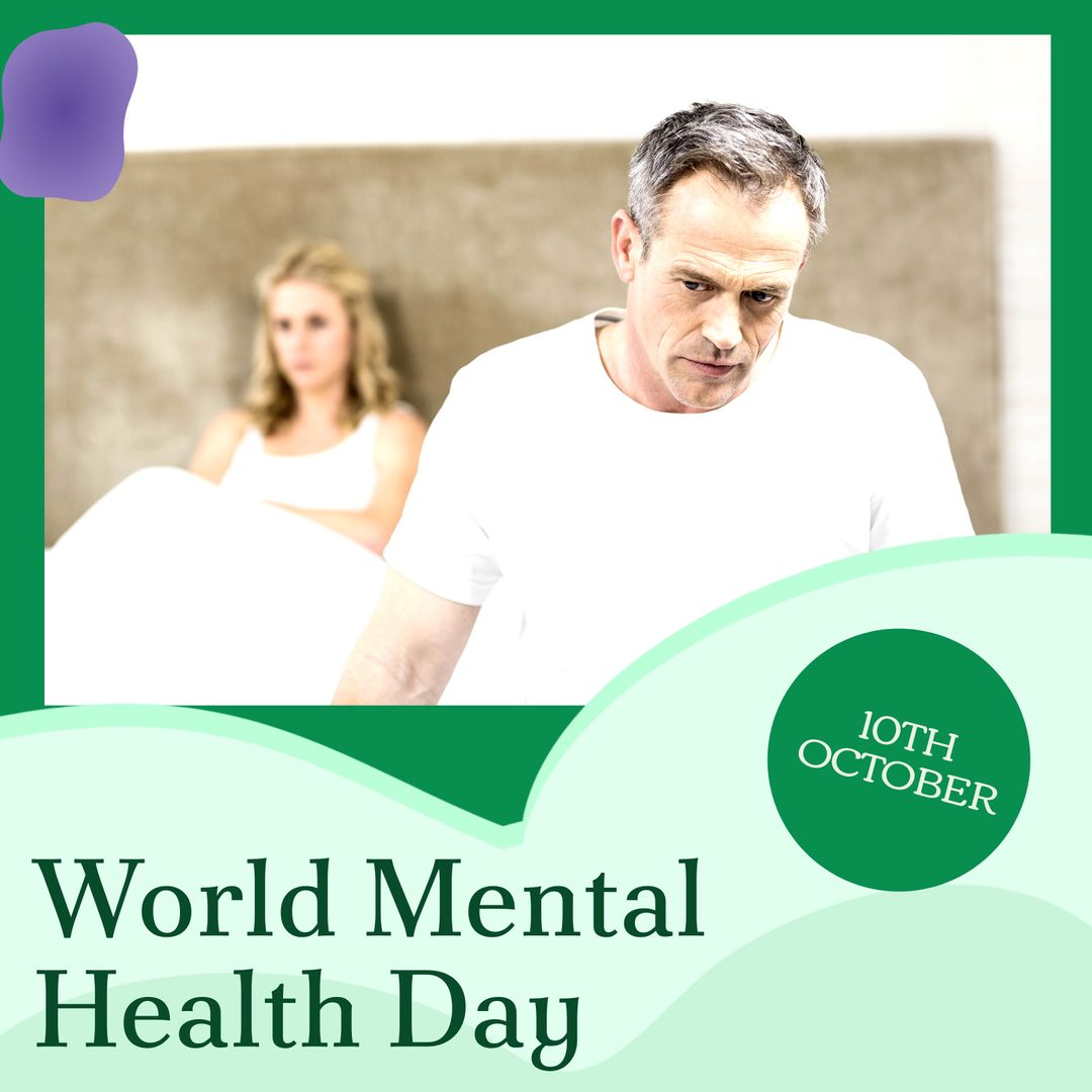 Caucasian Man Contemplating on World Mental Health Day