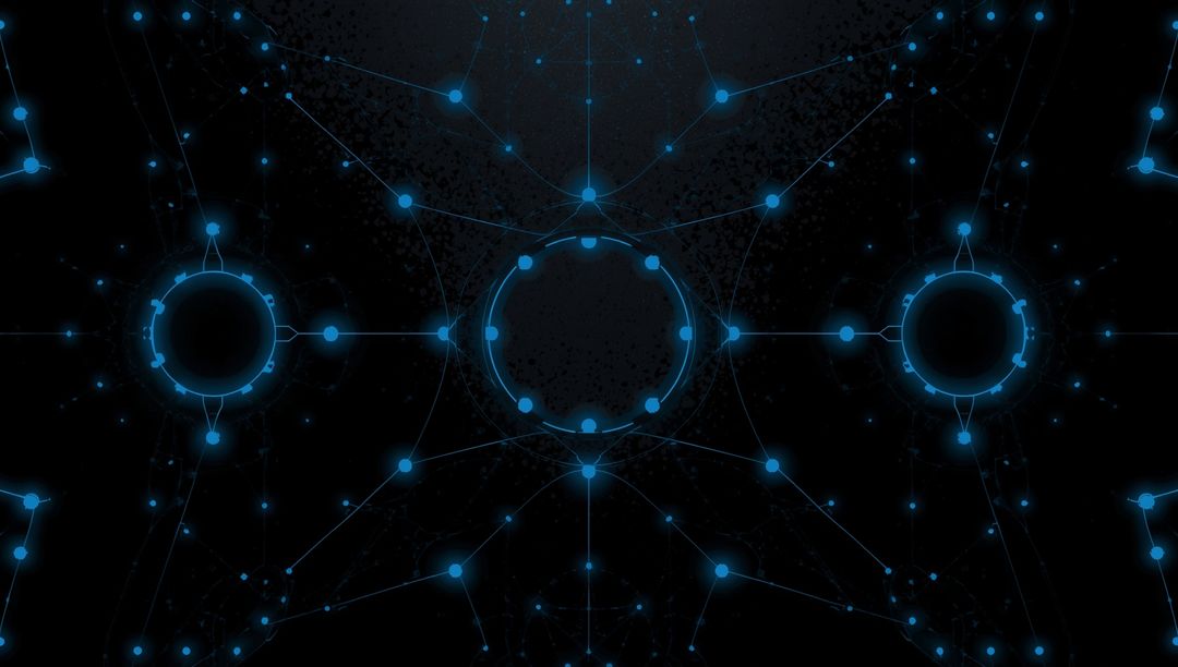 Futuristic Digital Network with Glowing Blue Nodes and Lines