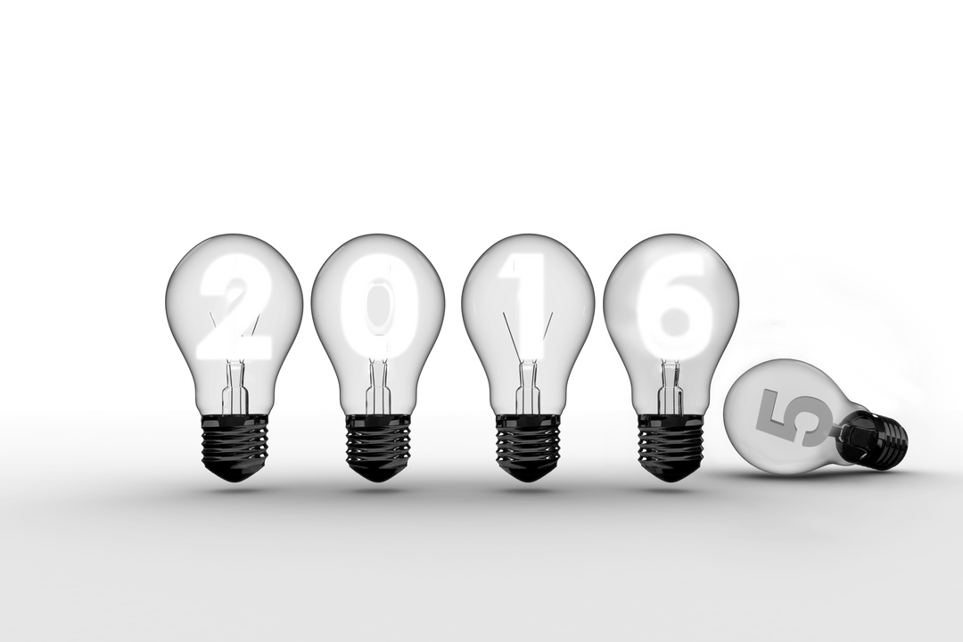 Transparent Lightbulbs Forming Year 2016 New Year Concept - Download Free Stock Images Pikwizard.com