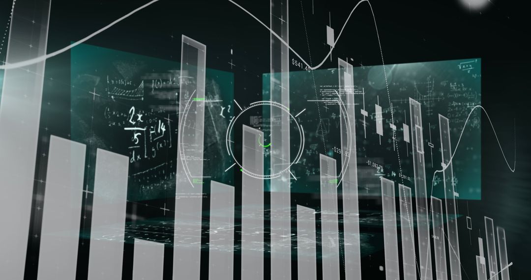 Complex Data Visualization over Digital Interface Background