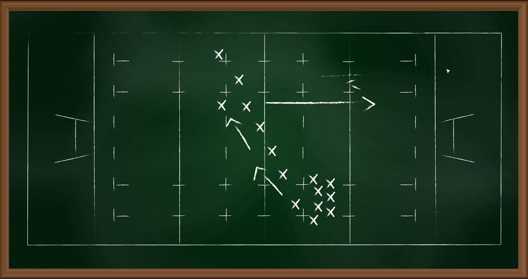 Strategic Sports Game Plan on Chalkboard Field - Free Images, Stock Photos and Pictures on Pikwizard.com