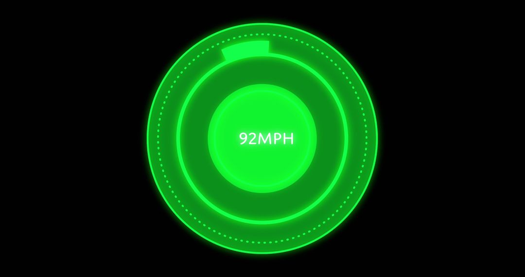 Futuristic Digital Speedometer Display on Black