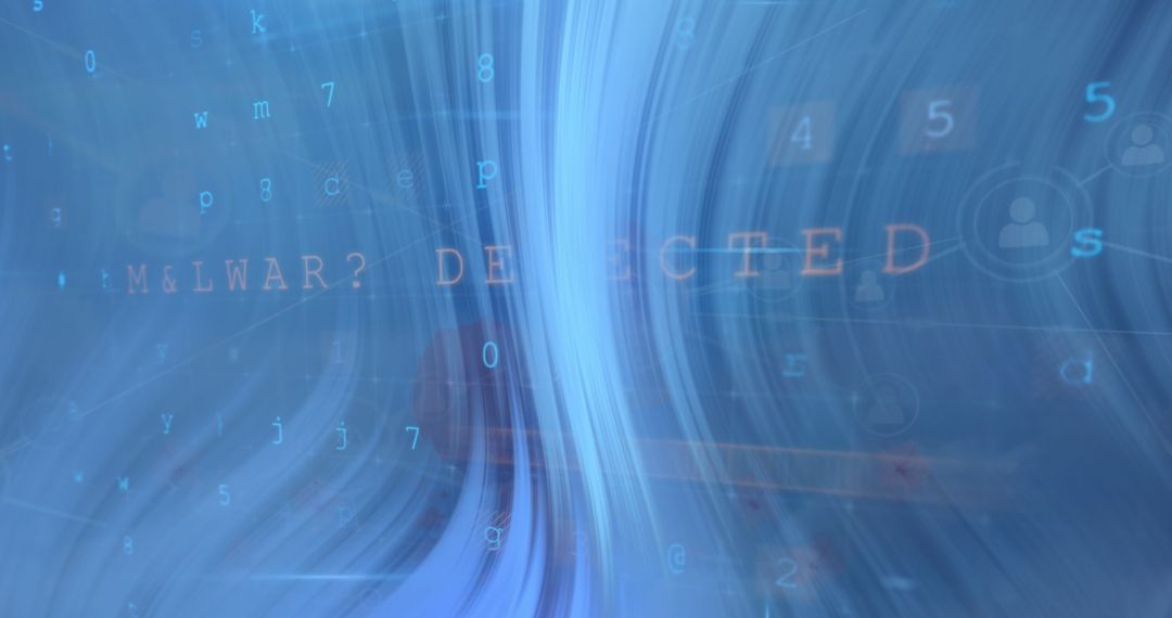 Abstract Technology Background with Data Stream and Interface Icons