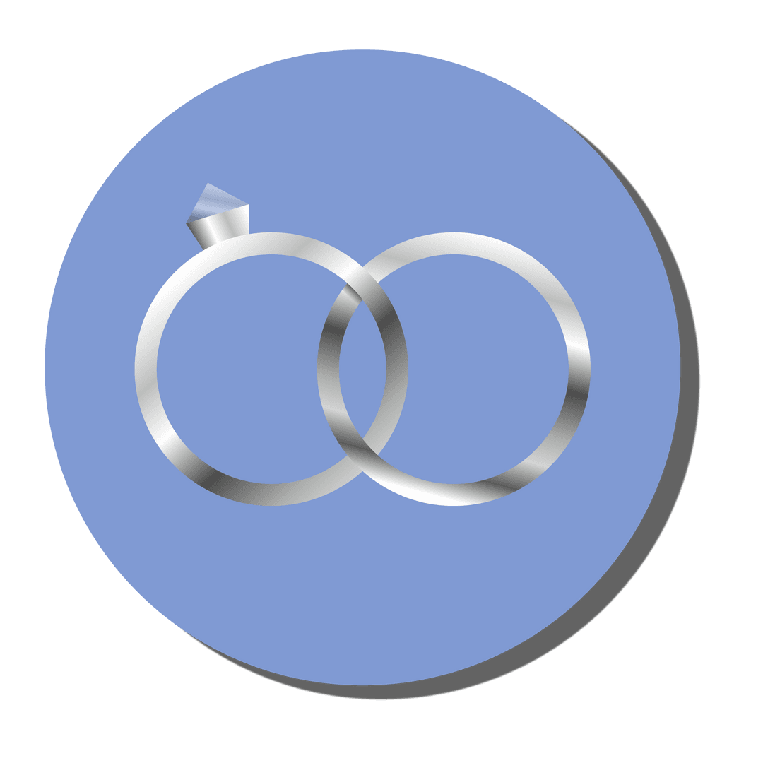 Transparent Flat Vector of Interlocking Rings on Blue Background