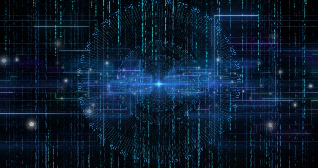 Futuristic Digital Network with Glowing Tech Connections