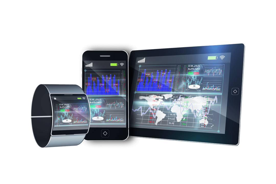 Futuristic Transparent Devices: Smartwatch, Smartphone, Tablet