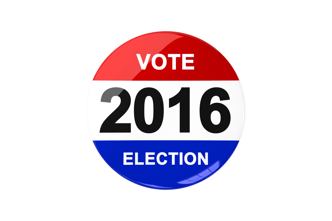 2016 Election Vote Badge on Transparent Background