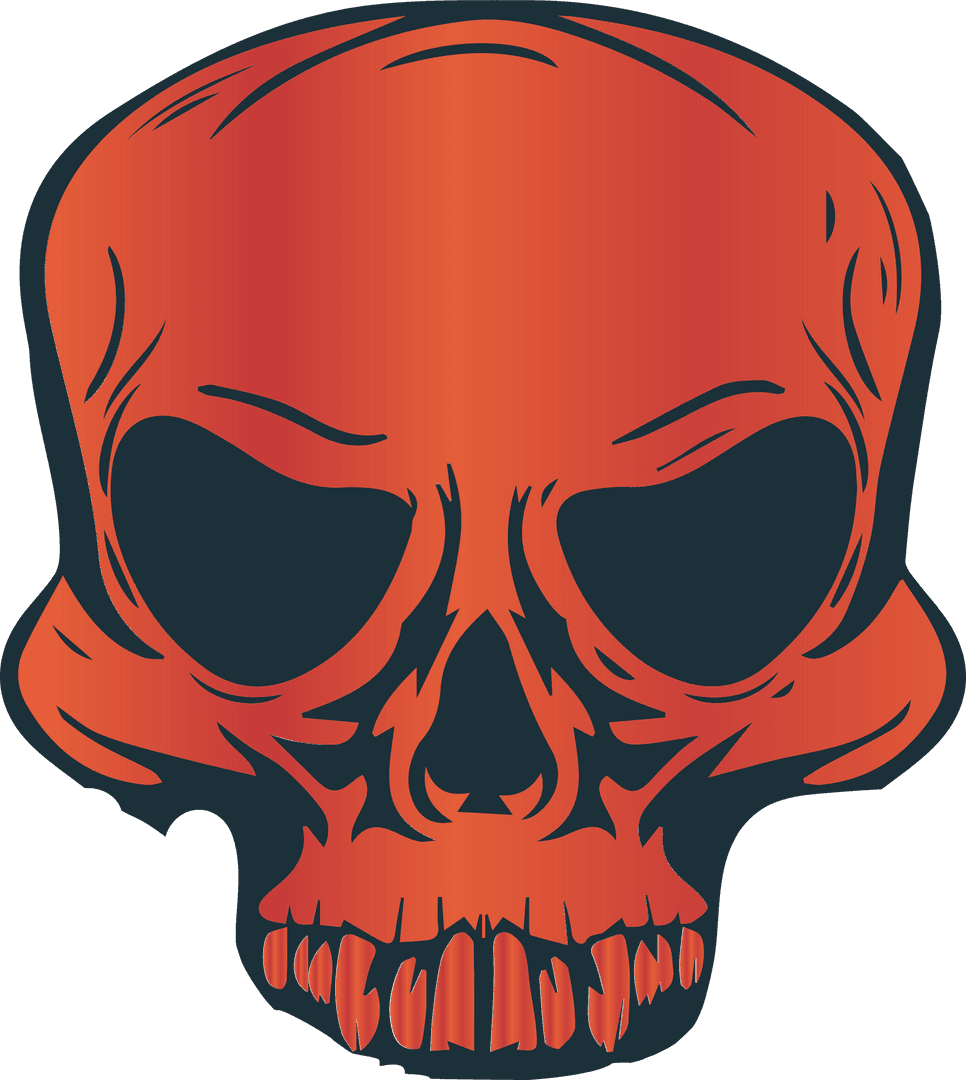 Red Skull Illustration on Transparent Background