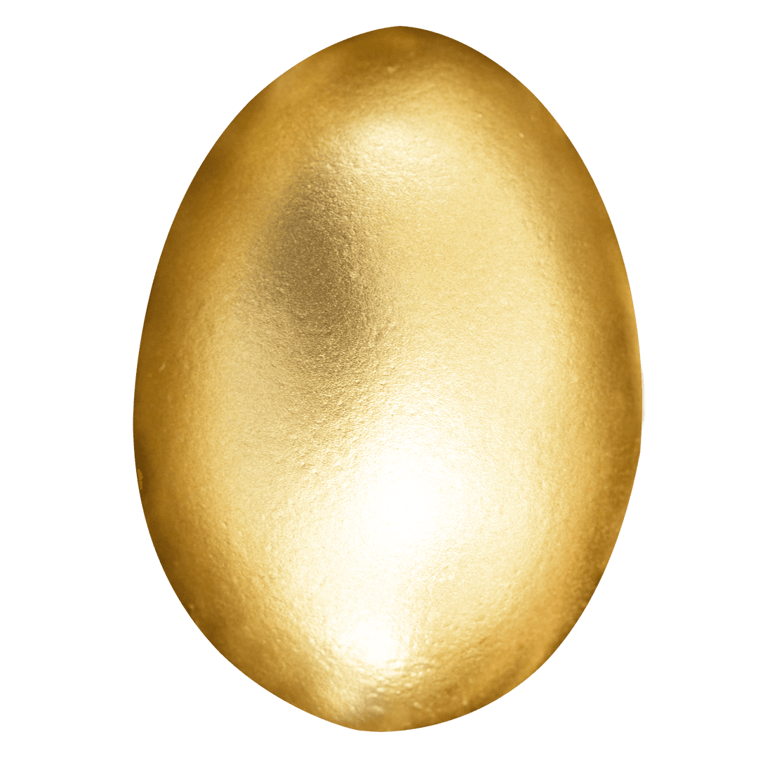 Shiny Golden Egg on Transparent Background - Wealth and Tradition Symbol