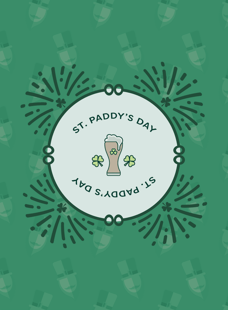 Saint Paddy's Day Symbol Flat Design on Transparent Background
