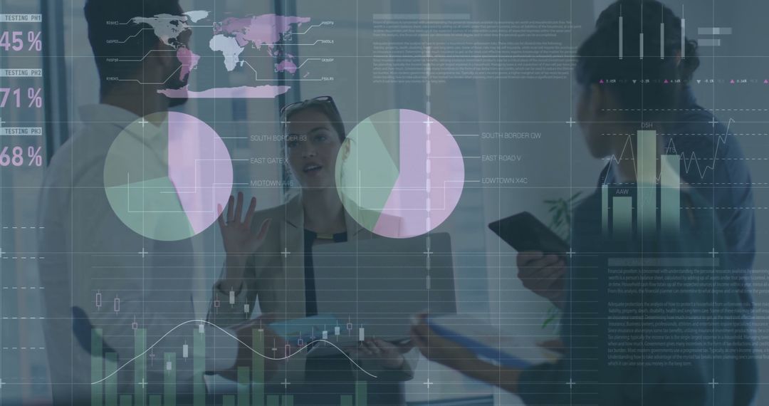 Business Team Analyzing Financial Data in Modern Office Workspace