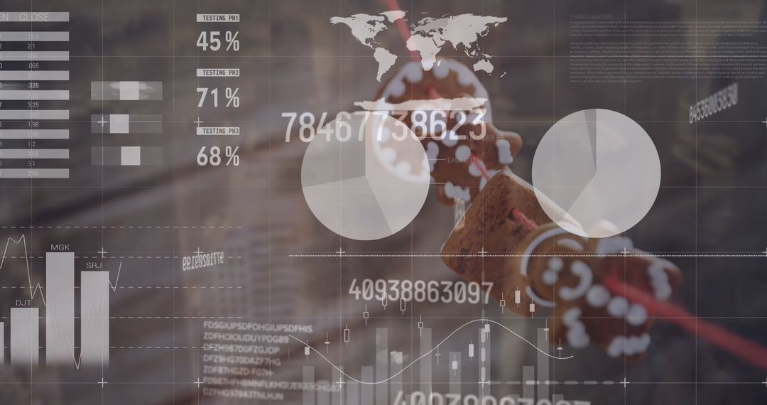 Digital Data Overlay on Sweet Confections Concept