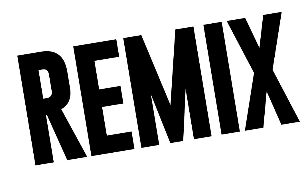 Flat Remix Text on Transparent Background innovating designs