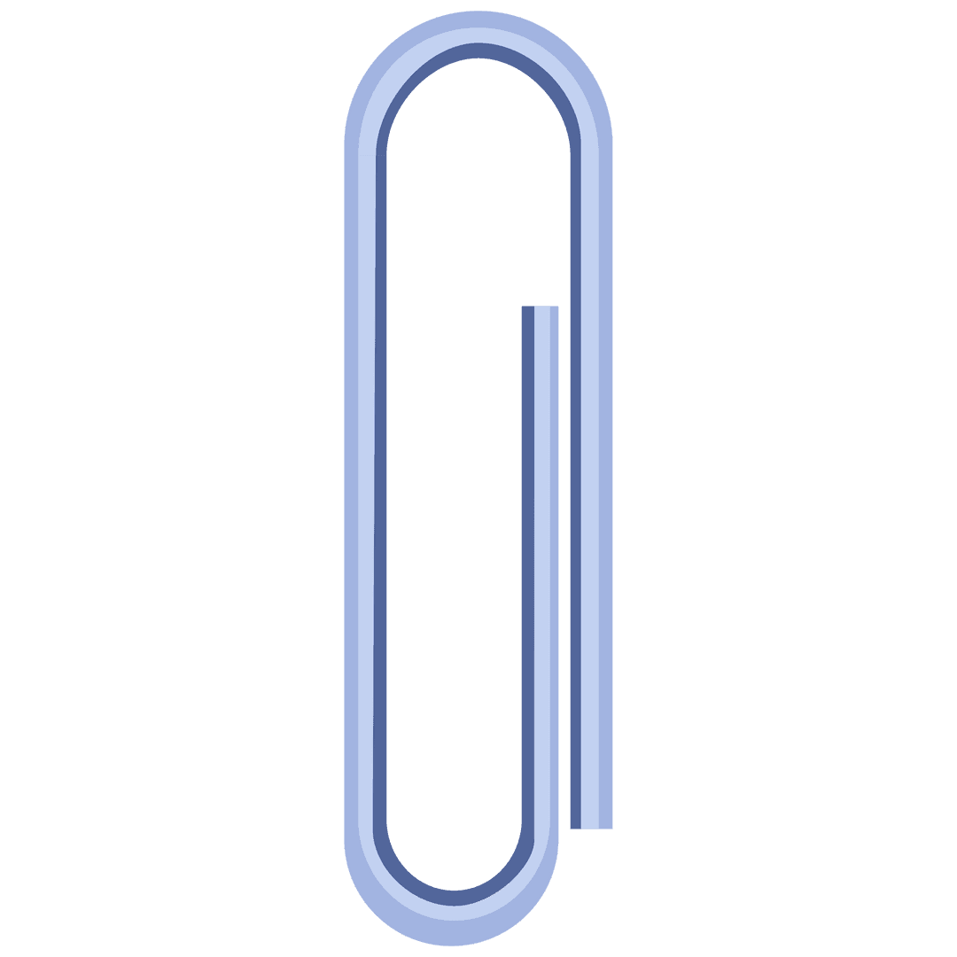 Blue Paper Clip Illustration Transparent Office Theme