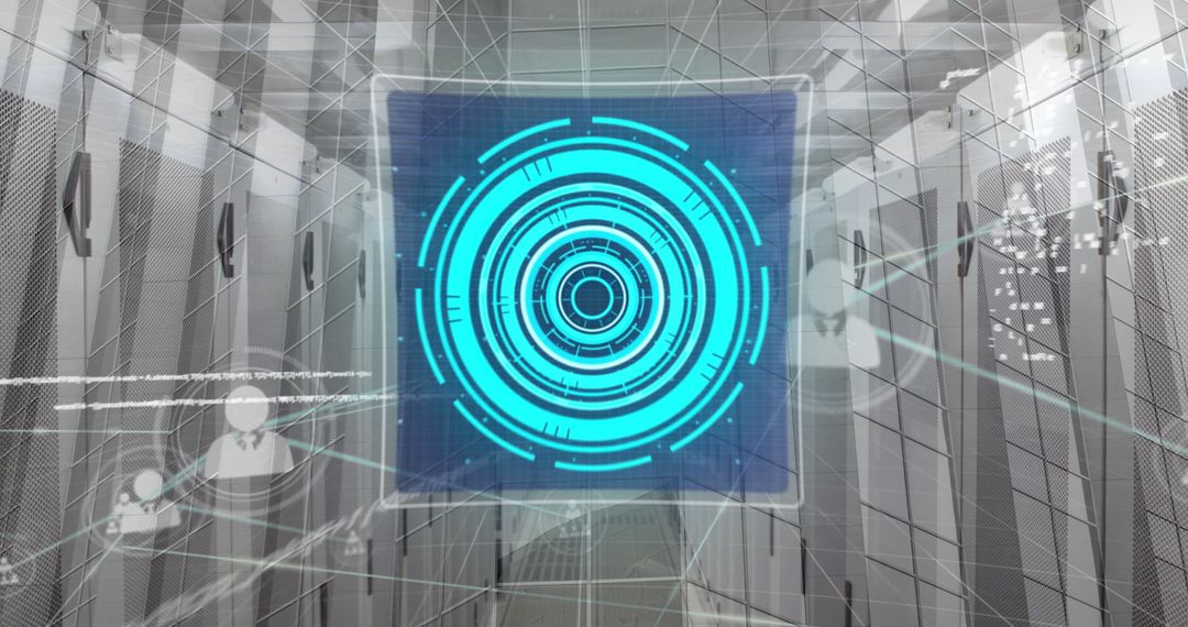 Futuristic 6G Technology Interface in Server Room