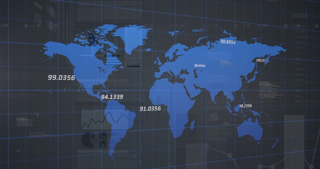 Financial Data Visualization on Digital World Map