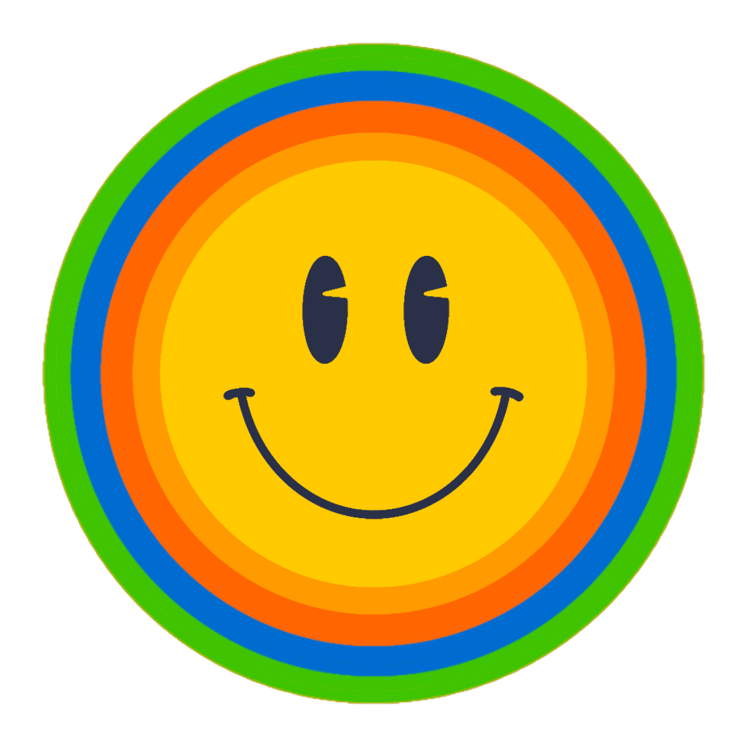 Flat Colorful Smiley Emoticon with Transparent Background