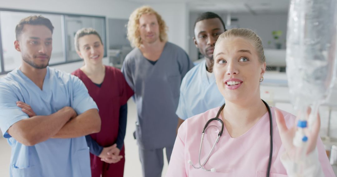 Diverse Medical Team Discussing Patient Care in Hospital - Free Images, Stock Photos and Pictures on Pikwizard.com