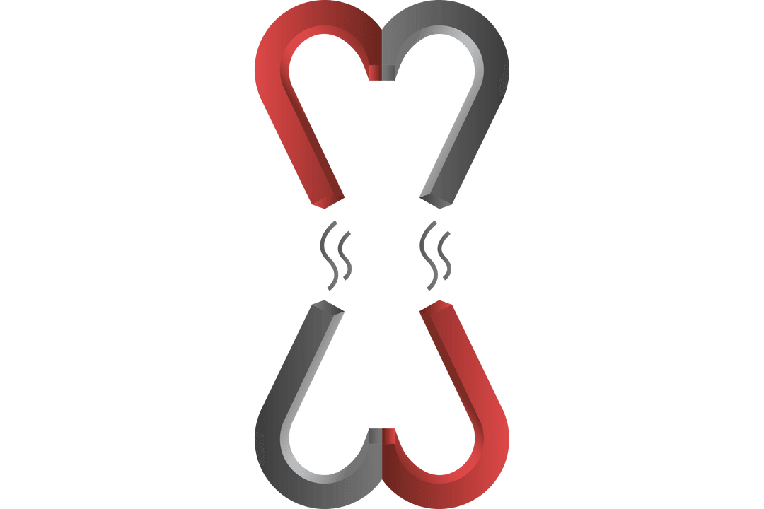 Heart Shaped Magnets Illustration on Transparent Background