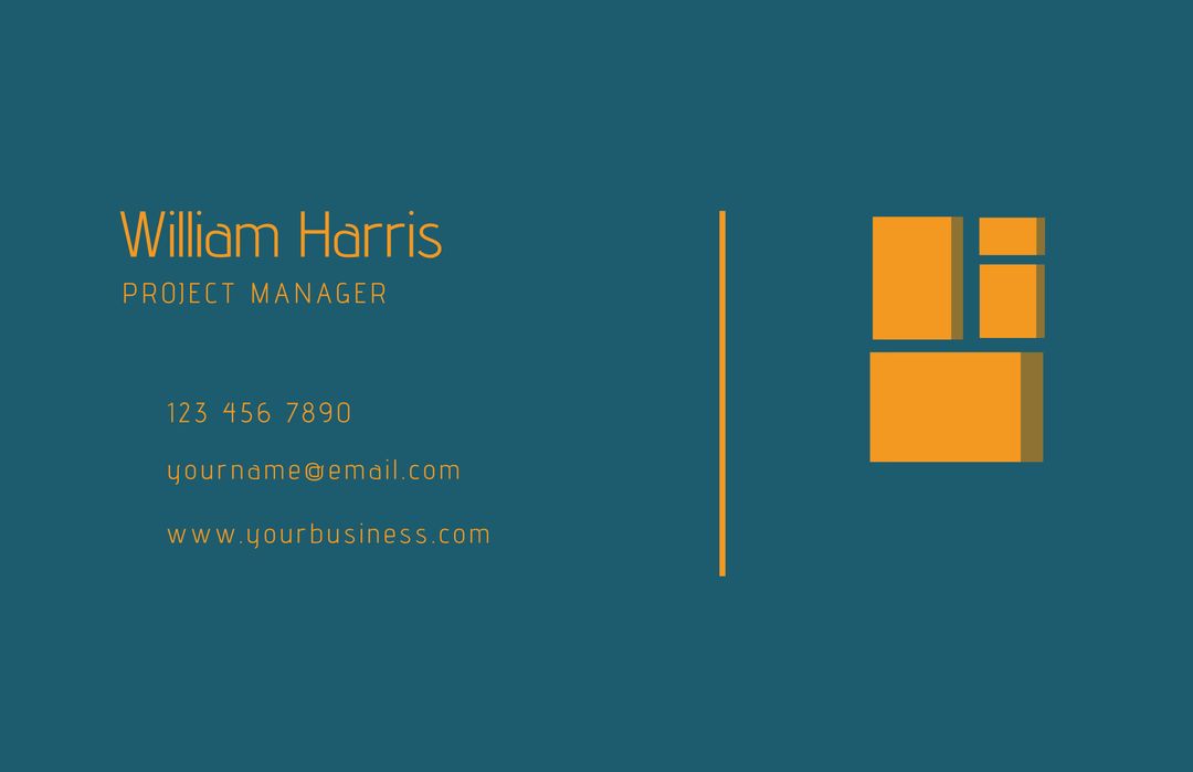 Modern Sleek Business Card for Professional Project Manager - Download Free Stock Templates Pikwizard.com