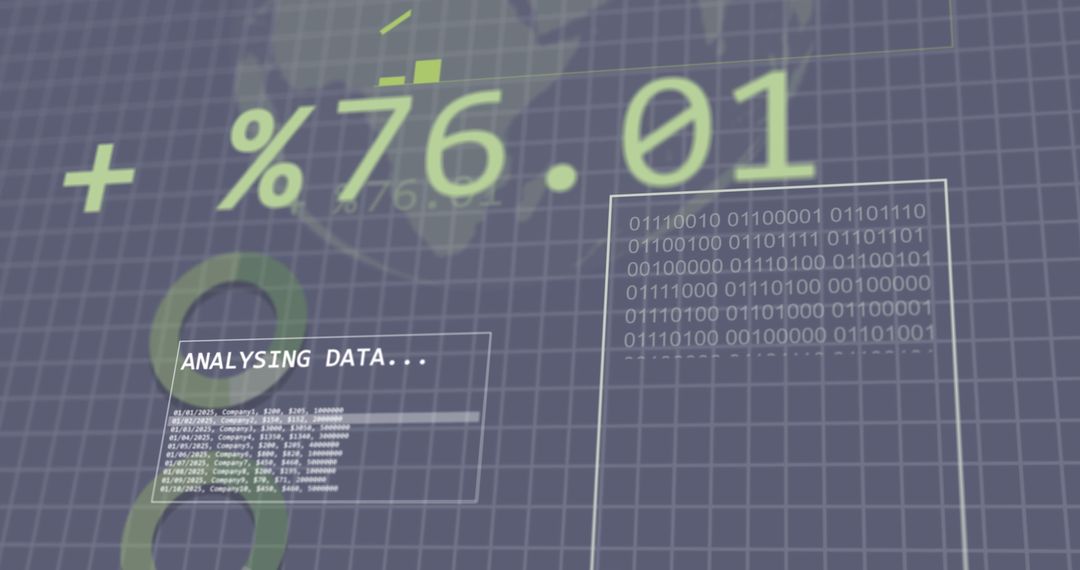Binary Code and Trading Board with Global Data Interface - Free Images, Stock Photos and Pictures on Pikwizard.com
