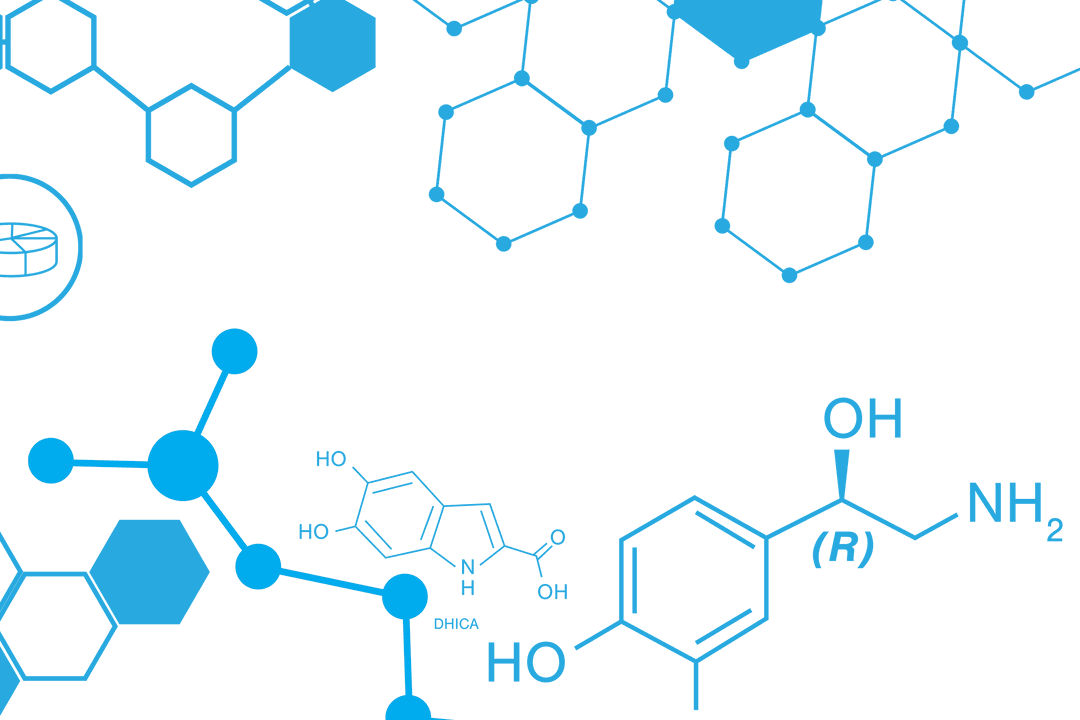 Blue Element Diagrams on Transparent Background, Chemistry and Biology Vector