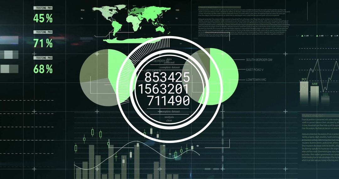 Interactive Digital Dashboard with Data Visualization and World Map