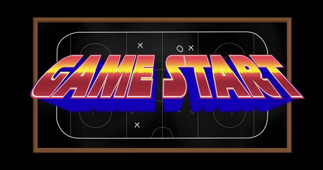 Game Start Text Over Sports Strategy Board Background