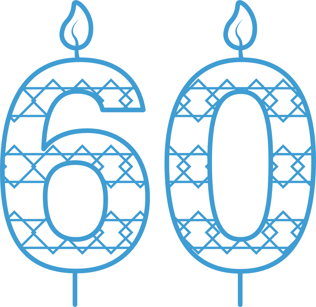 Transparent Blue Number 60 Birthday Candle Illustration - Download Free Stock Images Pikwizard.com