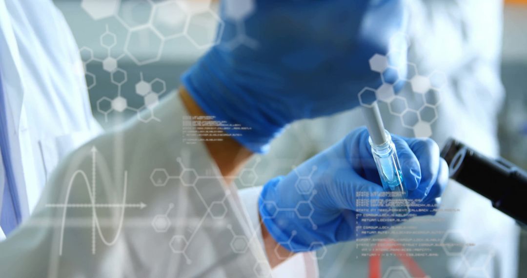 Scientist Analyzing Sample with Advanced Technology Interface