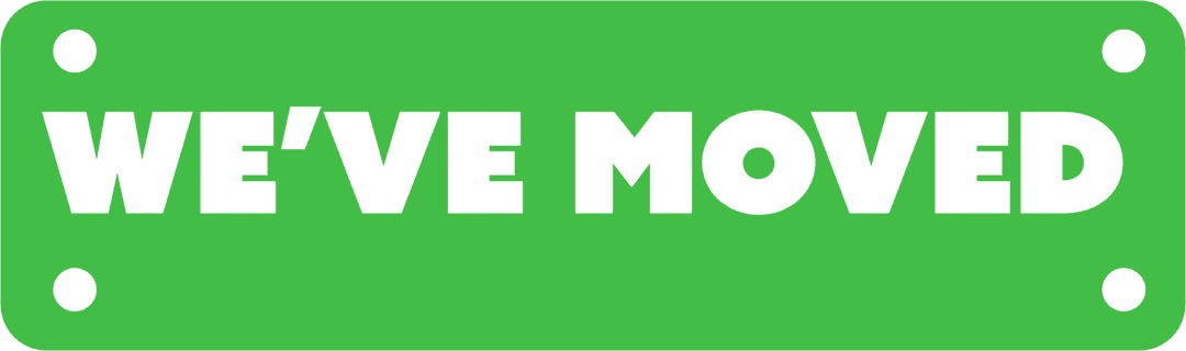 We've Moved Digital Green Plate on Transparent Background