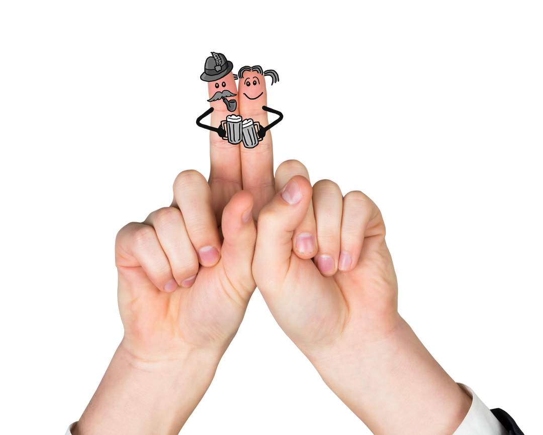 Hands with Drawn Happy Faces on Fingers Isolated, Transparent Background - Download Free Stock Images Pikwizard.com