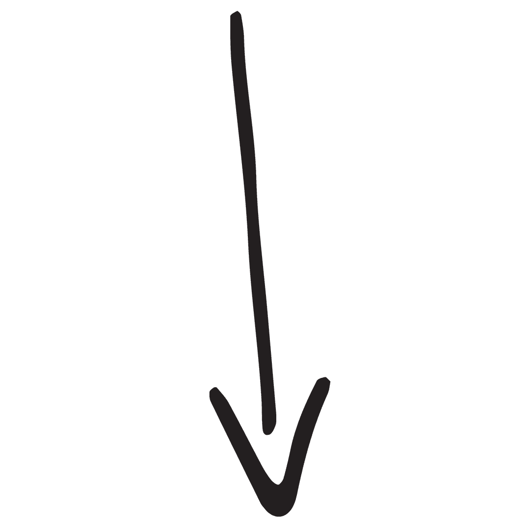 Hand-Drawn Black Arrow on Transparent Background Icon