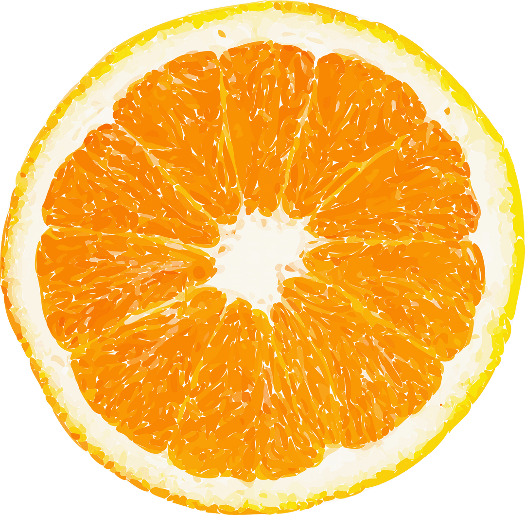 Orange Slice Illustration on Transparent Background Highlighting Freshness