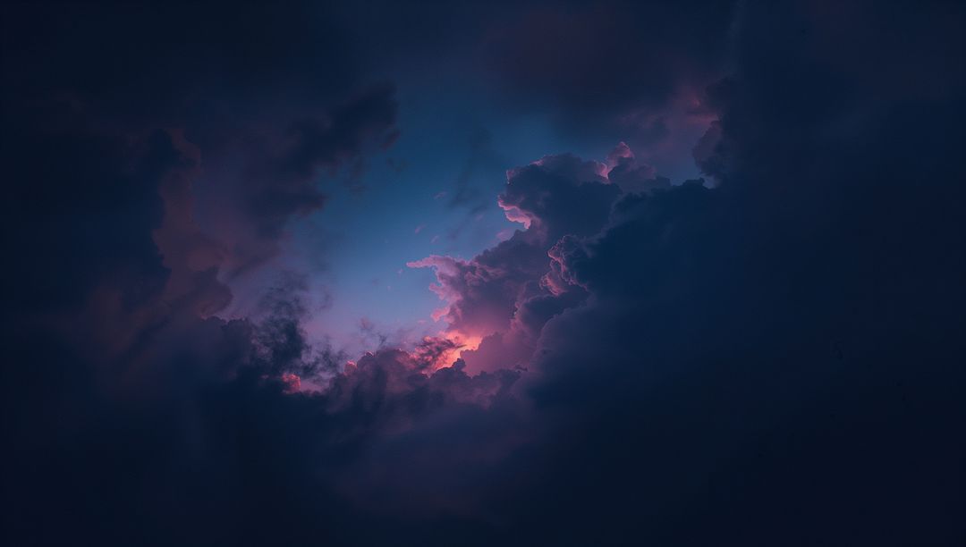 Dramatic Sky with Glowing Clouds and Vibrant Hues