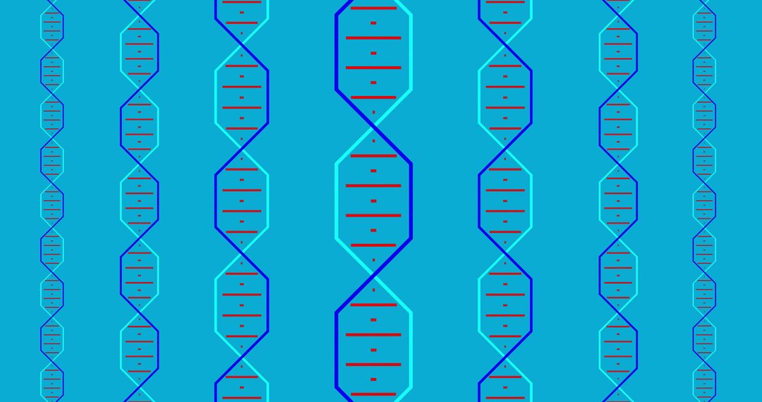 Abstract DNA Strand Pattern on Vibrant Blue Background